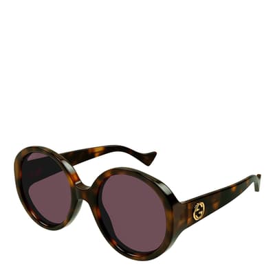 Women's Tortoise/Violet Gucci Sunglasses 56mm