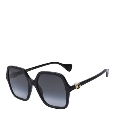 Women's Black/Grey Gucci Sunglasses 56mm