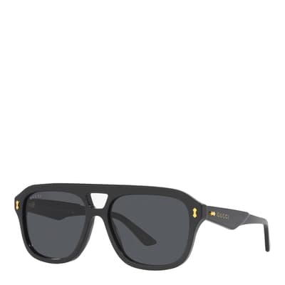 Men's Black/Grey Gucci Sunglasses 57mm