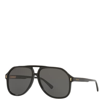 Men's Black/Grey Gucci Sunglasses 60mm