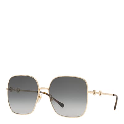 Women's Gold/Grey Gucci Sunglasses 61mm