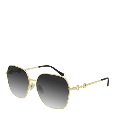 Women's Gold/Grey Gucci Sunglasses 60mm