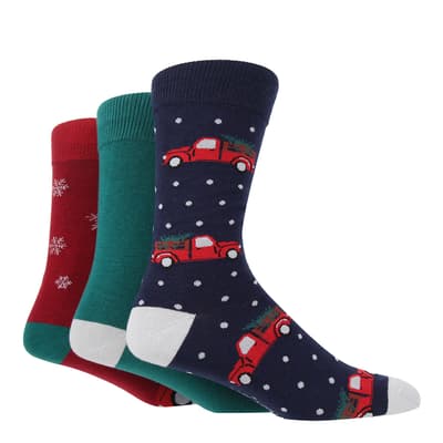 Multi Sock 3pk Seasonal Hanging Gift