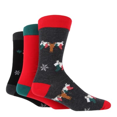 Multi Sock 3pk Seasonal Hanging Gift