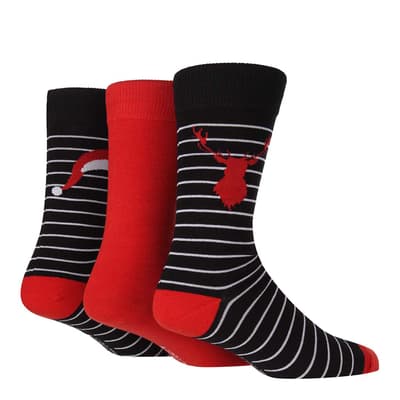 Red Multi Sock 3pk Seasonal Hanging Gift