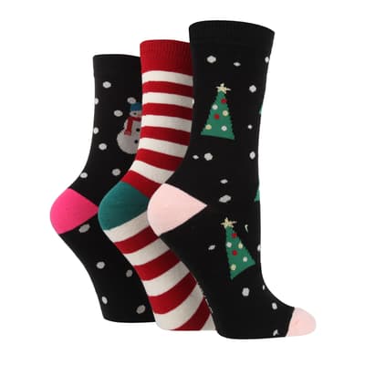 Multi 3pk Seasonal Socks