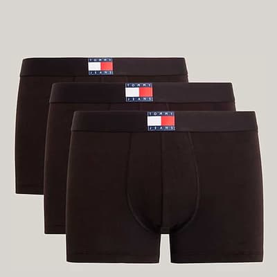 Black 3 Pack Cotton Blend Boxers