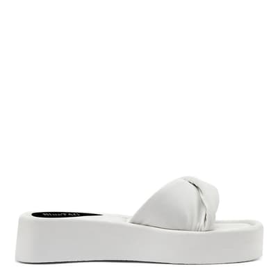 White Cushioned Band Platform Sandal