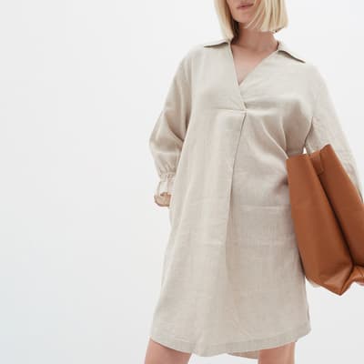 Beige Linen Dress