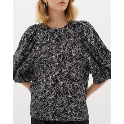 Black White Harper Blouse