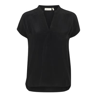 Black Jillian V-Neck Top