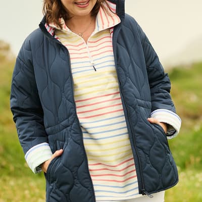 Navy Courcelle Quilted Jacket