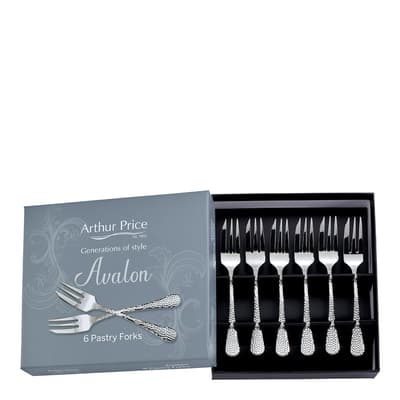 Set of 6 Avalon Pastry Forks