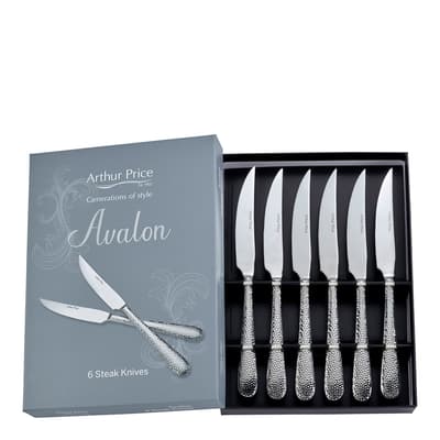 Set of 6 Avalon Stainless Steel Steak Knives