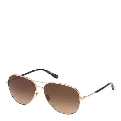 Unisex Tom Ford Gold Sunglasses 59mm