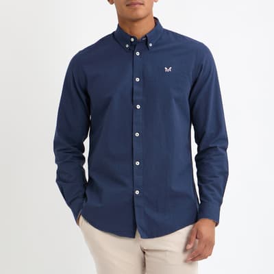 Navy Oxford Slim Cotton Shirt