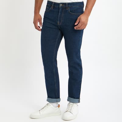 Navy Denim Straight Jeans