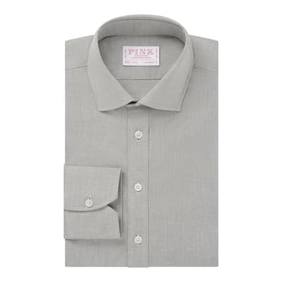 Stone Tailored Fit Chambray Cotton Shirt