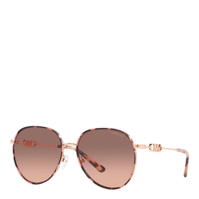 Rose Gold Pink Tortoise Empire Sunglasses 58mm