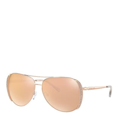 Rose Gold Chelsea Glam Sunglasses 58mm