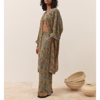 Multi  Celil Silk Robe