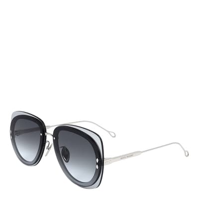 Silver Grey Oval Sunglasses 62mm
