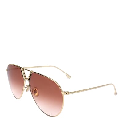 Gold Burgundy Pilot Sunglasses 64mm