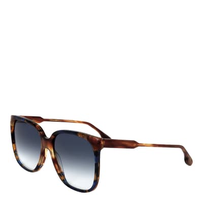 Chocolate Smoke Havana Blue Square Sunglasses 59mm
