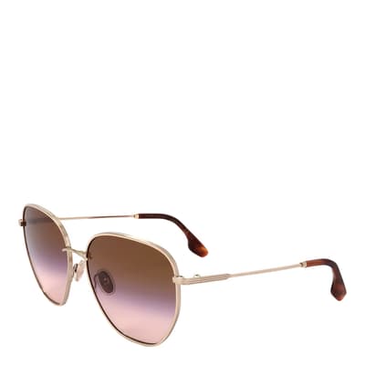 Gold Brown Purple Peach Oval Sunglasses 60mm