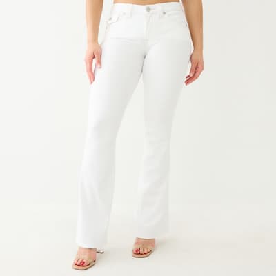 White Becca Mid Rise Stretch Jeans