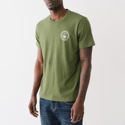 Green Stamp Crew Cotton T-Shirt