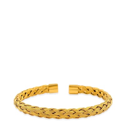 18K Gold Woven Cuff Bangle