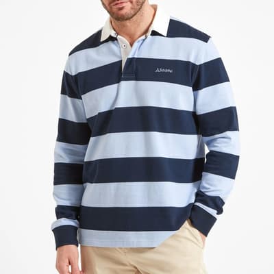 Navy St Mawes Cotton Rugby Shirt