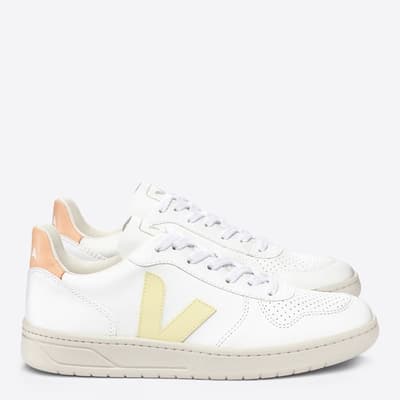 Women's White/Yellow V-10 Trainers