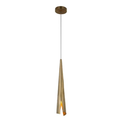 Piel Delicate Wrapped Pendant in Antique-Burnished Brass