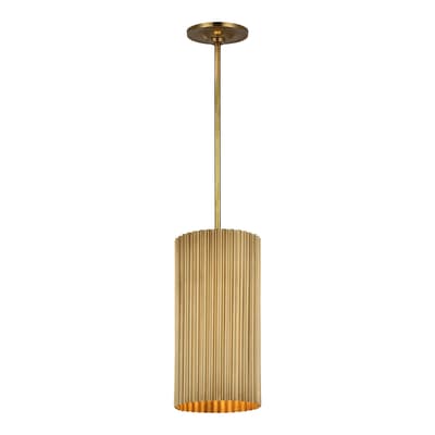 Rivers Small Fluted Pendant in Soft Brass