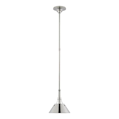 Turlington Small Pendant in Polished Nickel with Polished Nickel Shade