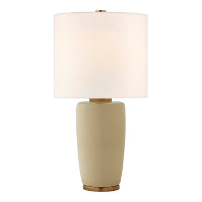 Chado Large Table Lamp in Coconut with Linen Shade