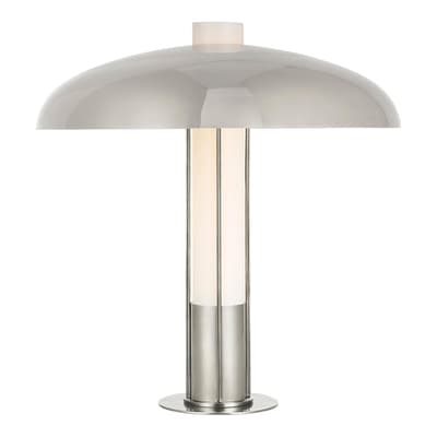 Troye Medium Table Lamp in Polished Nickel with Polished Nickel Shade