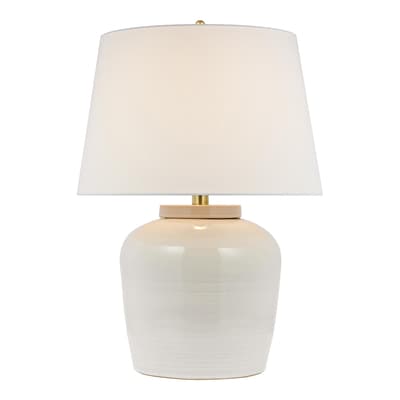 Nora Medium Table Lamp in Ivory with Linen Shade