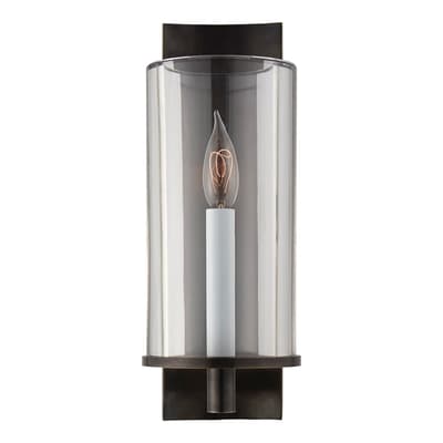 Truffaut Single Sconce Bronze with Clear Glass