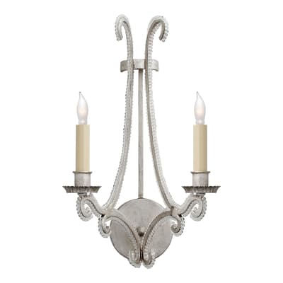 Oslo Sconce in Burnished Silver Leaf with Clear Glass