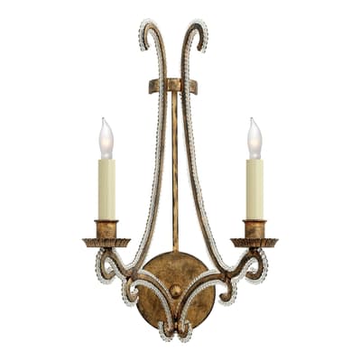 Oslo Sconce in Golded Iron with Clear Glass