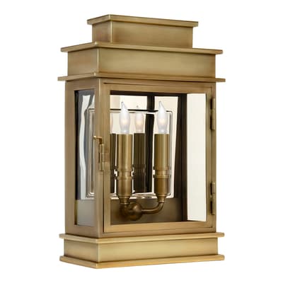 Linear Lantern Short in Antique-Burnished Brass