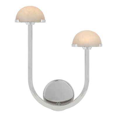 Pedra 15" Asymmetrical Right Sconce in Polished Nickel with Alabaster