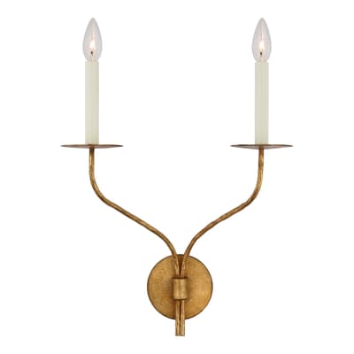 Belfair Large Double Sconce in Golded Iron