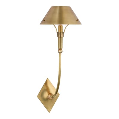 Turlington Large Sconce in Hand-Rubbed Antique Brass with Hand-Rubbed Antique Brass Shade