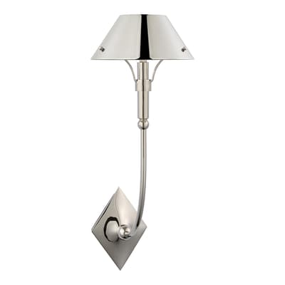 Turlington Large Sconce in Polished Nickel with Polished Nickel Shade