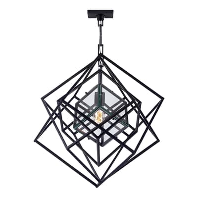 Cubist Small Chandelier in Aged Iron