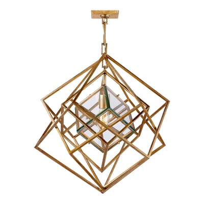 Cubist Small Chandelier in Gold